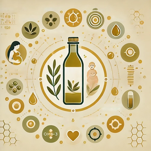 image visualizing how The Health Benefits of Extra Virgin Olive Oil helps during pregnancy and childhood