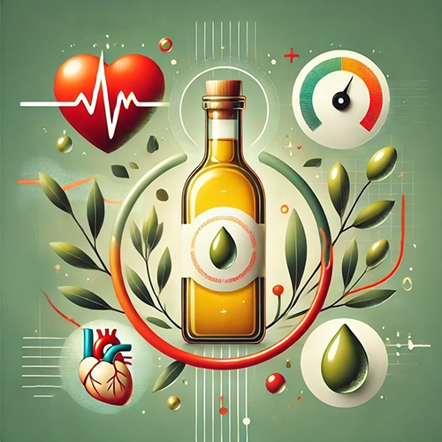 image visualizing how The Health Benefits of Extra Virgin Olive Oil Reduces bad cholesterol levels